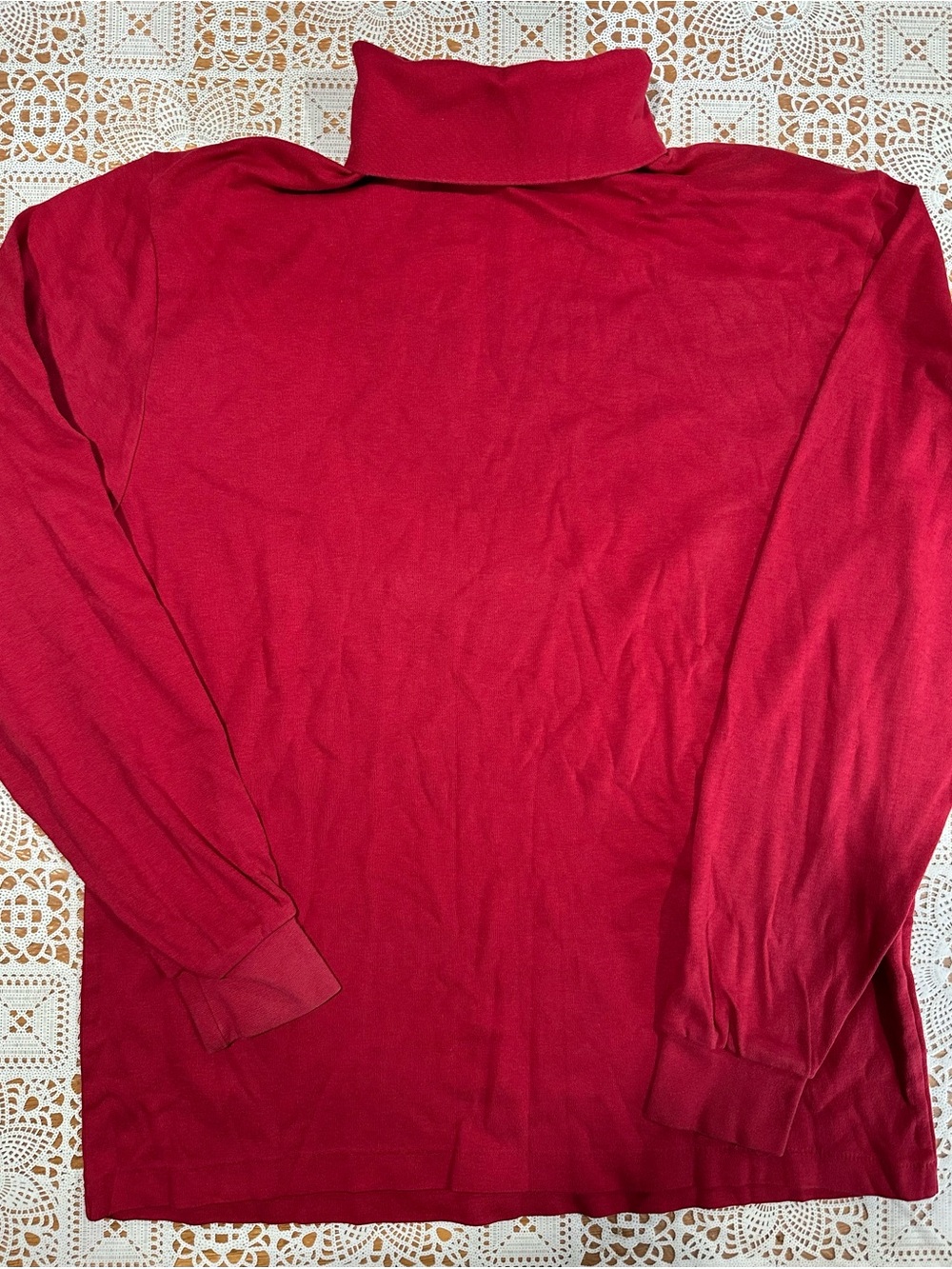 Eddie Bauer Red Cotton Turtleneck Long Sleeve Top Women’s Large